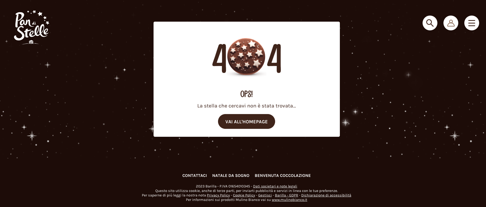 Pagina 404 pan di stelle Pagina 404 pan di stelle
