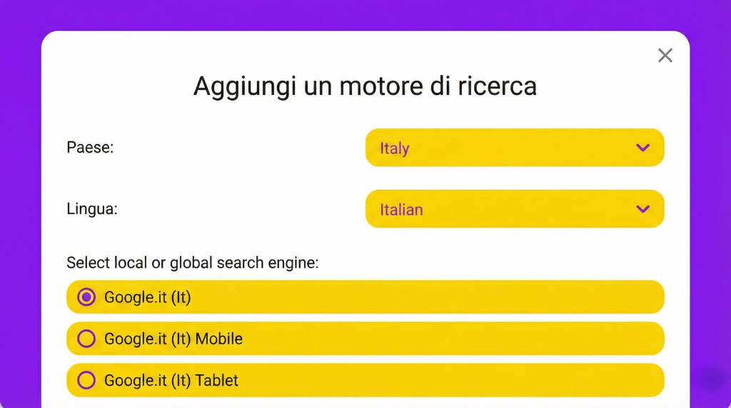ranking delle parole chiave sia su Desktop che su Mobile. verifica posizionamento motori di ricerca